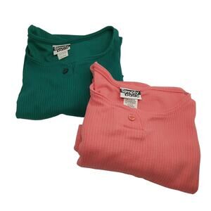 Vintage Simply Basic Bundle of 2 Size Medium Green and Orange